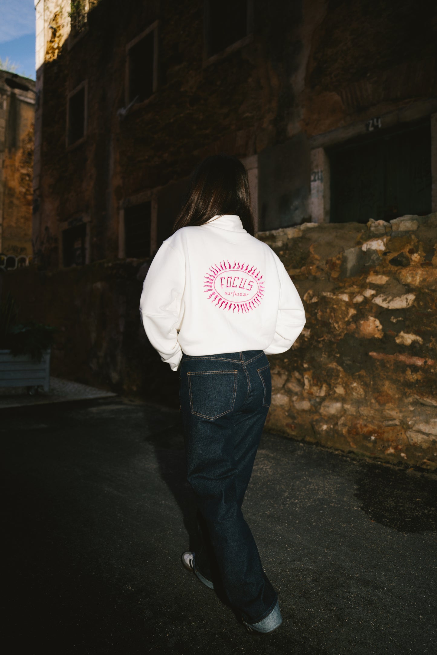 Timeless White Half-zip