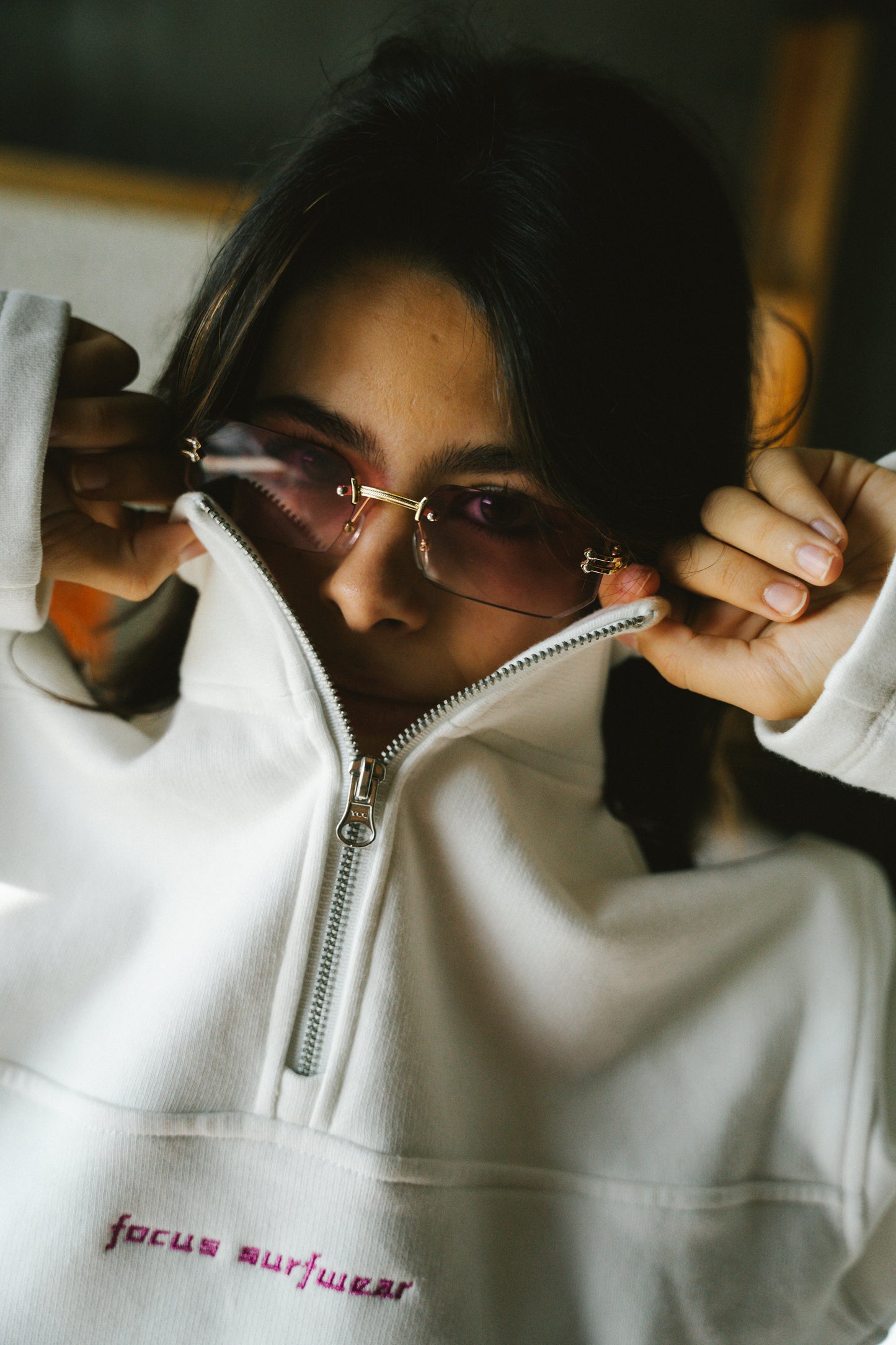 Timeless White Half-zip